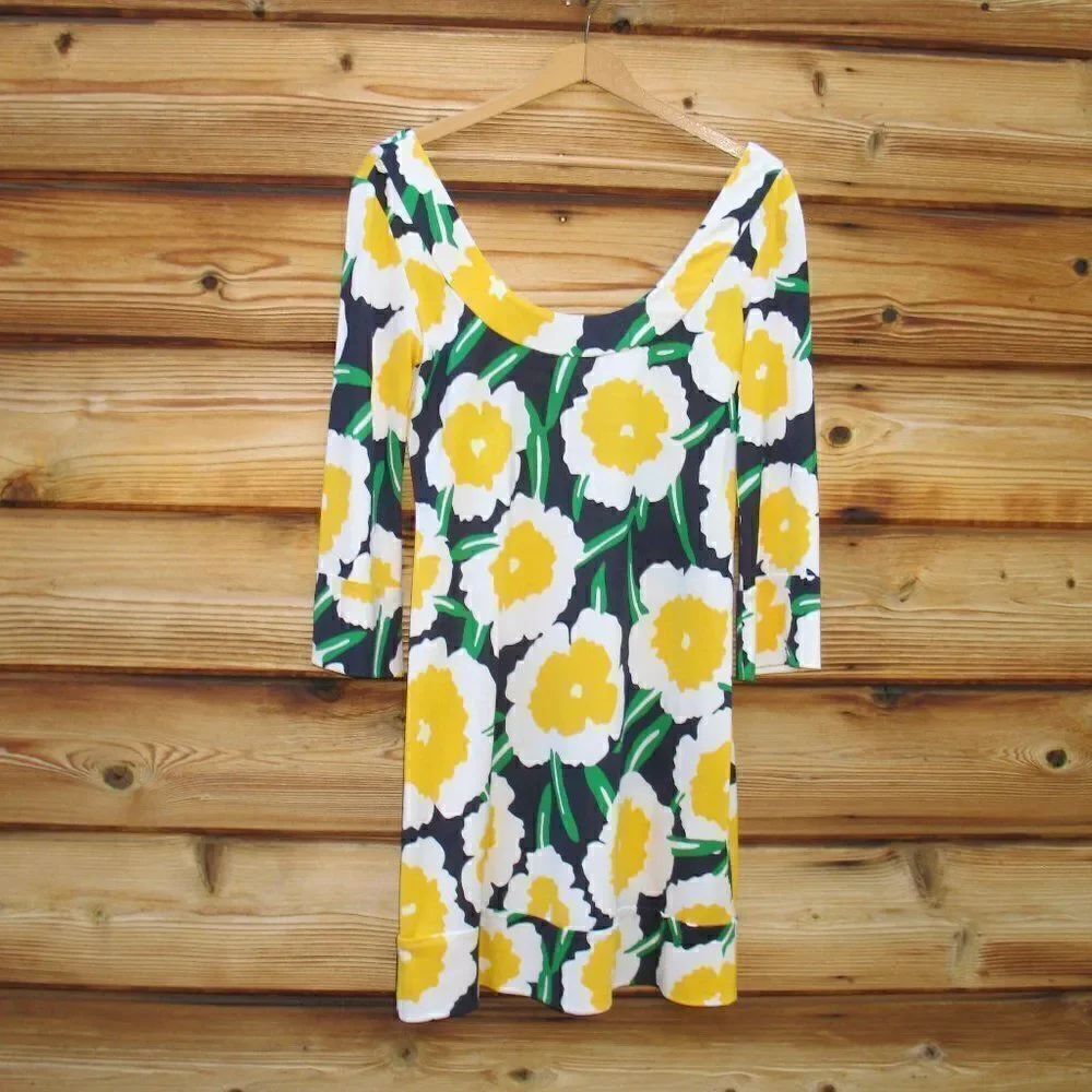 Diane Von Furstenberg DVF Poppy Silk Jersey Floral Dress